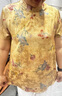金狐貍媽媽裝中老年人夏裝女短袖上衣服奶奶裝新中式老太太夏季薄 黃色 S-86 XL 建議80-105斤 曬單實(shí)拍圖