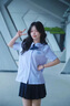 麓格立jk制服三件套裝女泰式校服襯衫裙子領結學院風班服女夏高中畢業(yè)服 淡紫色制服（襯衫+黑裙+領結） L 曬單實拍圖