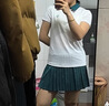 法勞格羽毛球服套裝女男款速干新款背心網(wǎng)球乒乓球衣翻領(lǐng)夏季運動(dòng)服透氣 女配綠色百褶裙褲套裝 3XL 曬單實(shí)拍圖