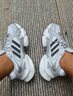 adidas輕松鞋 MEGASTRIDE超輕緩震回彈厚底增高老爹鞋阿迪達(dá)斯   晶白/灰色/深灰   42 曬單實(shí)拍圖