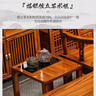 聽悠實木大板大板茶桌茶臺燒水壺一體桌家用客廳茶幾帶泡茶多功能一體 【石盤款】1圍椅+4月牙椅 1.6米【7cm加厚款】+電磁爐禮包 曬單實拍圖
