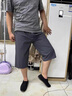 鵲笙夏季薄款冰絲八分男士休閑中老年短褲爸爸中褲寬松深襠松緊褲子 黑色+藏青【八分褲兩件裝】 XL 【建議115-130斤左右】 曬單實(shí)拍圖