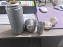 商超同款覆純鈦保溫杯真空雙層便攜茶水分離車(chē)載泡茶杯富氫杯高端 銀色覆鈦內(nèi)膽保鮮/盒裝 400ml 曬單實(shí)拍圖