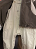 嬰兒背帶褲套裝男女寶寶春秋裝條紋連體洋氣外出服 乳白色 米白拼接斗背帶褲 80 （16-22斤） 曬單實(shí)拍圖