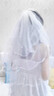 BIOSSANCE領(lǐng)證頭紗登記求婚頭飾簡約短款新娘結(jié)婚主婚紗頭飾高級法式小頭紗 珍珠頭紗【夾子款】 曬單實拍圖