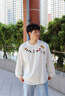 STA旗艦店狗狗聚會(huì)派對(duì)趣味印花早秋長(zhǎng)袖T恤男女秋季寬松潮牌情侶裝 白色 XL 曬單實(shí)拍圖