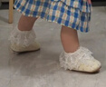 心楠寶寶學(xué)步鞋春夏嬰兒鞋子0-1歲軟底點(diǎn)膠布鞋6-12個月女寶公主鞋 米色小花朵學(xué)步鞋 13 cm內(nèi)長 (約10-14個月） 曬單實(shí)拍圖