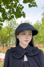 允娜歐根紗雪紡褶皺空頂帽出游防曬帽百搭遮陽(yáng)帽子女夏季發(fā)箍式太陽(yáng)帽 赫本黑 頭圍54-60CM 曬單實(shí)拍圖