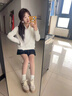 ZHR德訓(xùn)鞋女輕便舒適透氣女鞋厚底增高經(jīng)典休閑鞋女 KS75 米黑 37  曬單實(shí)拍圖