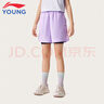 李寧童裝兒童運(yùn)動(dòng)短褲女小大童綜合體能排濕速干清爽短褲150YKSV078-1 曬單實(shí)拍圖