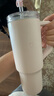 小米吸管保溫杯 大容量冰霸杯 巨無霸水杯 316L不銹鋼保冷杯 1L櫻花粉 曬單實(shí)拍圖