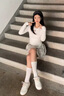 回力蝴蝶女鞋2025新款百搭皮面奶fufu厚底小白鞋板鞋學(xué)生網(wǎng)面鞋子 米白 皮面 37 曬單實拍圖