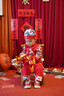 優(yōu)奇周歲禮服男寶寶嬰兒春秋衣服分體套裝中式兒童唐裝新年服抓周衣服 紅色 90 曬單實拍圖