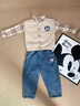 迪士尼（Disney）寶寶春秋裝套裝2025新款1-3歲4帥氣男童春秋季三件套炸街嬰兒童衣 卡其色 機(jī)器貓三件套 薄款 110 高-105cm 3-4歲【110碼 曬單實(shí)拍圖