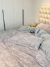 水星系列家紡輕奢新款秋冬牛奶絨雕花法蘭絨被套被罩加厚保暖絨毛床單四件套 花時(shí)光藍灰 1.8 床單款 四件套【被套200*230】 曬單實(shí)拍圖