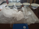 景德鎮(zhèn)（jdz）陶瓷6英寸大面碗高溫白瓷餐具家用中式青花釉中彩湯碗簡易包裝4只 纏枝牡丹6英寸面碗4個 曬單實拍圖