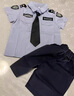 男童短袖夏季套裝新款兒童警官警察衣服男孩寶寶演出服角色扮演服 衣服套裝+帽子 120 cm 曬單實拍圖