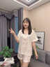 VENTION真絲兔子睡衣女春夏可愛(ài)風(fēng)禮盒裝桑蠶絲家居服送閨蜜生日禮物 暖意白 （短袖+短褲+長(cháng)褲） M （推薦80-100斤） 曬單實(shí)拍圖
