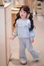 可英 GOWINBABY女童運(yùn)動(dòng)套裝2025春秋兒童運(yùn)動(dòng)服藍(lán)色女孩時(shí)髦甜美春裝衣服蕾絲 藍(lán)色 130 cm 曬單實(shí)拍圖