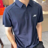 斯凱奇（Skechers）男裝簡約字母印花運動短袖2025新款Polo衫男士短袖 藏青色  L  曬單實拍圖