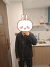 貓人男士睡衣男四季純棉休閑透氣長袖長褲開衫可外穿家居服 黑色 2XL 曬單實拍圖