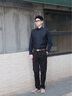 EMPORIO ARMANI/阿瑪尼官方旗艦新款男士純棉直筒cleanfit商務(wù)休閑褲秋季 【合身直筒】黑色 （褲長(cháng)偏長(cháng)） 52 (XL) (推薦：165-180斤) 曬單實(shí)拍圖