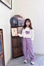 艾卡諾 I.KARNOW女童運動褲2025春秋季新款洋氣兒童工裝褲休閑薄款大童闊腿長褲子 15063紫色純棉 120 曬單實拍圖