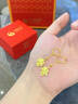 中國黃金（CHINA GOLD）黃金耳釘金葉子耳墜足金耳環(huán)女耳飾耳圈七夕情人節(jié)生日禮物送媽媽 葉子足金耳圈【一對約2.7g】+玫瑰禮盒 曬單實拍圖