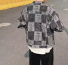 棉致牛仔外套男秋季新款工裝夾克男潮流寬松休閑上衣服青少年百搭褂子 黑色 L 【125-145斤】 曬單實拍圖