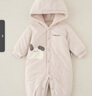 童泰嬰兒連體衣冬季厚棉寶寶衣服加絨加厚棉衣家居服連帽哈衣爬服 黃色 66cm (建議3-6個月身高60-68cm) 曬單實拍圖