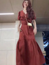 黛瓊紅色連衣裙子女夏季2025新款氣質(zhì)感小個(gè)子穿搭配一整套裝長(zhǎng)裙 [酒紅色][今年流行小眾設(shè)計(jì)師氣 S 40/45kg 曬單實(shí)拍圖