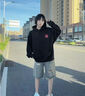 WYKZ品牌聯(lián)名衛衣女寬松連帽2025新品潮牌情侶上衣服春秋長(cháng)袖T恤男女 024款黑色 2XL (145-160斤) 曬單實(shí)拍圖