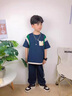 G.DUCKKIDS童裝男童套裝夏季洋氣兒童短袖套裝帥氣男孩夏天衣服中大童兩件套 藏青色 160 建議150-160cm12-13歲 曬單實(shí)拍圖