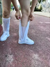 塞浦勒防沙鞋套沙漠鞋套徒步防沙襪套沙山透氣腳套防水西北敦煌旅游裝備 特厚PVC【高筒40cm-磨砂白】非一次性 M【37-38】板鞋拍大一碼|靴子類拍大兩碼 曬單實(shí)拍圖