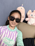 帕森（PARZIN）兒童太陽(yáng)鏡 時(shí)尚TR方框眼鏡男女孩戶外遮陽(yáng)防曬墨鏡6-10歲PZ21019 曬單實(shí)拍圖