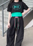 哈羅小黃鴨 HAL.DUCK街舞兒童潮服套裝夏季童裝女孩爵士服裝衣服演出服女童嘻哈舞蹈服 二件套（粉色上衣+黑色褲子） 120 cm 【建議身高110-120cm】 曬單實(shí)拍圖