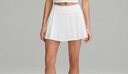 lululemon丨Side-Pleat 女士側邊褶飾高腰網(wǎng)球裙 LW8AFCS 白色 XXS /2 曬單實(shí)拍圖