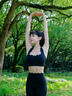WISKII高彈力運(yùn)動(dòng)褲長(zhǎng)褲高腰提臀瑜伽褲舒適裸感健身褲微喇跑步緊身褲 深邃黑（喇叭褲） S （亞洲版） 曬單實(shí)拍圖