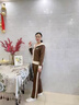 恰凡中年媽媽秋裝休閑運動(dòng)套裝時(shí)尚短款外套中老年女春秋季新款兩件套 咖色 XL (建 議105斤以?xún)? 曬單實(shí)拍圖