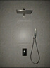 九牧JOMOO入墻暗裝花灑套裝數顯恒溫全銅入墻式隱藏預埋熱熔嵌入式瀑布花灑 槍灰色雙功能-恒溫 曬單實(shí)拍圖