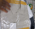 森馬（Semir）短袖襯衫男日系復(fù)古條紋襯衣純棉2025夏季外套肌理感 藍(lán)白色調(diào)00381 L 曬單實(shí)拍圖