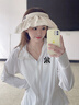 冰絲連帽防曬衣戶外防曬服女款寬松夏季2024新款開衫夏薄款外套潮 白色 M（建議100-110斤） 曬單實(shí)拍圖