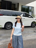 旅途原品ltyp 100%亞麻立體O型九分褲 慵懶文藝秋季寬松休閑褲女 丹寧藍 M 曬單實拍圖