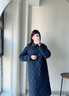 波司登（BOSIDENG）2025新款輕薄90鵝絨服女長款小香風菱格襯衫領保暖外套B250134188 暮色深藍|5995 S 160/84A 體重約100-110斤 曬單實拍圖