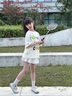 GXG KIDS童裝女童夏裝新款可愛毛球T恤兒童寬松印花短袖中大童上衣 曬單實拍圖