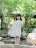 英氏（YEEHOO）女童漢服兒童裙子夏季國風(fēng)新中式連衣裙下裝復(fù)古泡泡袖中大童裝 暗香初醒白色 140 曬單實(shí)拍圖