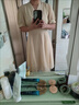 皮爾卡丹法式顯瘦氣質(zhì)輕熟風(fēng)收腰a字連衣裙女2025新款夏季輕奢百搭感裙子 奶杏色 2XL 【建議135-150斤】 曬單實(shí)拍圖