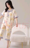 【純棉】短袖七分褲睡衣女士夏季家居服可愛(ài)兩件套裝春秋季帶胸墊 Z281242女款【帶胸墊】 L 曬單實(shí)拍圖