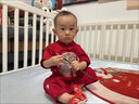 G.DUCKKIDS小黃鴨一周歲禮服男寶寶抓周衣服女嬰兒百天滿月唐裝中國風套裝 紅色三件套 73 尺碼建議3-6個月12-16斤 曬單實拍圖