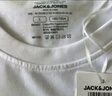 杰克·瓊斯（JACK&JONES）25年男裝T恤男夏季T恤舒適男士短袖涼感多色上衣純色水洗不易走形 A06白色 L 180 曬單實(shí)拍圖